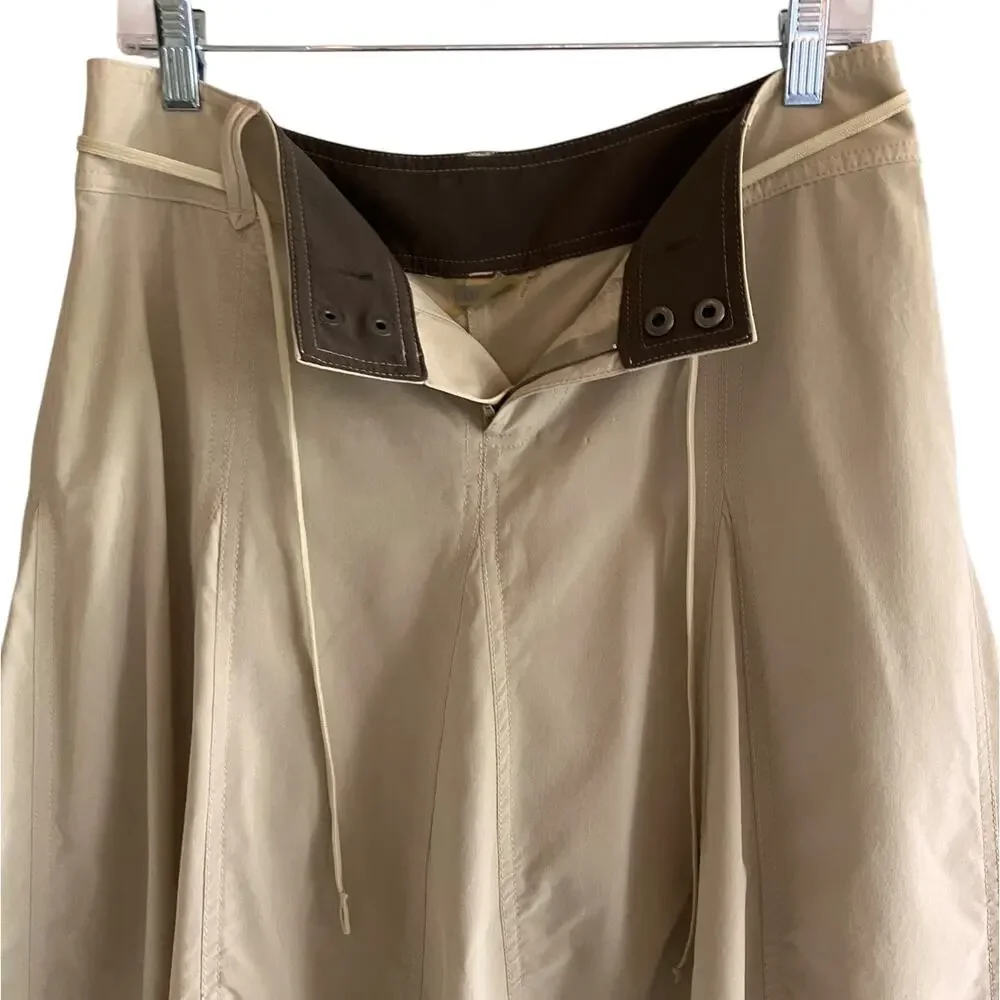Athleta Whatever Pleated Skort Skirt w/Shorts Khaki Tan Tie Belt 8 Tennis - Picture 3 of 10